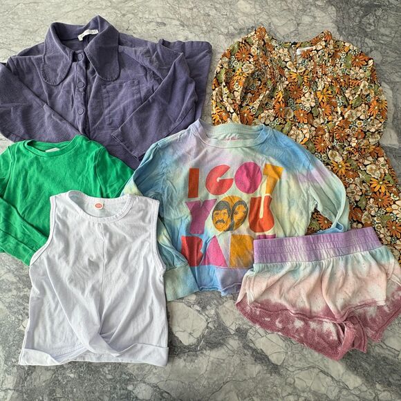 Zara Bundle of 6 Girls Jumpsuit Tops Shorts Floral Dress Size 6 - Picture 1 of 8